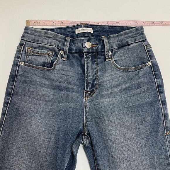 Good American Split Hem Crop Jeans Style GLCSS103T Size 2 /26 - Picture 5 of 11